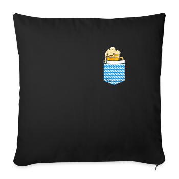 Bayerischer Bierkrug Bierfan Bayern Boarisch - Sofakissenbezug 45 x 45 cm - Schwarz - Vorne