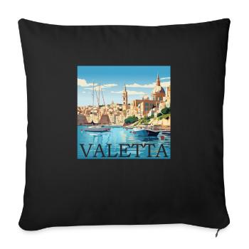 Malte Valletta Port Straight Cut Design - Housse de coussin décorative 45 x 45 cm - noir - Devant