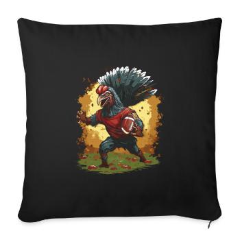 Thanksgiving Turkey Quarterback Touchdown - Sofa pillowcase 17,3'' x 17,3'' (45 x 45 cm) - black - Front