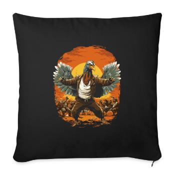 Celebrate Thanksgiving with a turkey - Sofa pillowcase 17,3'' x 17,3'' (45 x 45 cm) - black - Front