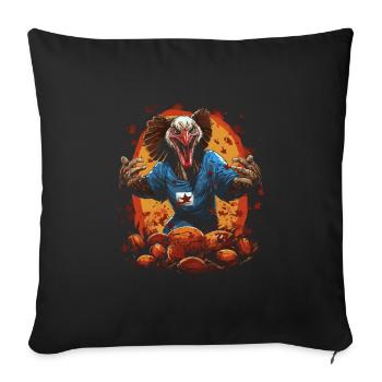 Celebrate Thanksgiving with a turkey - Sofa pillowcase 17,3'' x 17,3'' (45 x 45 cm) - black - Front