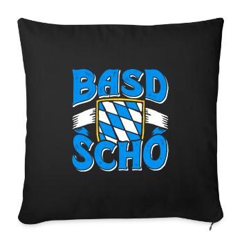 Basd Scho Bayerisches Shirt München Bayern - Sofakissenbezug 45 x 45 cm - Schwarz - Vorne