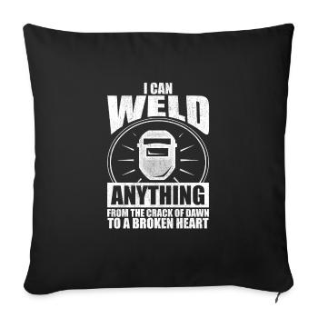 Welding superpower – We weld everything! - Sofa pillowcase 17,3'' x 17,3'' (45 x 45 cm) - black - Front
