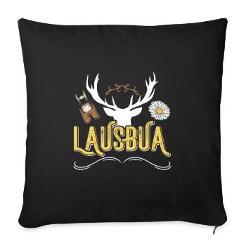 Bayerischer Lausbua Trachten Shirt Männer - Housse de coussin décorative 45 x 45 cm - noir - Devant