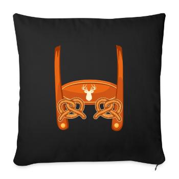 Lederhosn Bayerisches Trachten Shirt Herren - Housse de coussin décorative 45 x 45 cm - noir - Devant