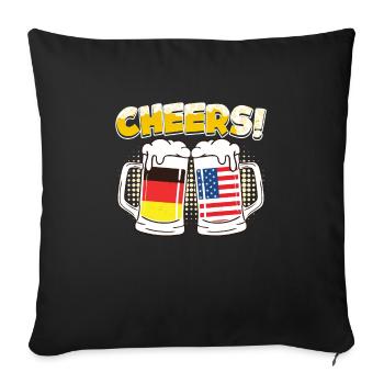 À votre santé! Beer Mug Allemagne États-Unis Fan de bière allemand - Housse de coussin décorative 45 x 45 cm - noir - Devant