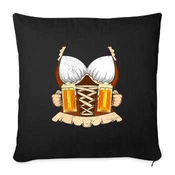 Amateur de bière Femmes Dirndl Chemise Femme - Housse de coussin décorative 45 x 45 cm - noir - Devant