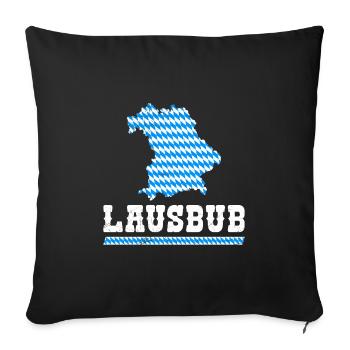 Lausbub Bayern Bayerisch Lausbua Shirt Herren - Sofakissenbezug 45 x 45 cm - Schwarz - Vorne