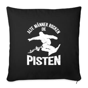 Snowboarder Alte Männer Rocken die Pisten Opa - Sofakissenbezug 45 x 45 cm - Schwarz - Vorne