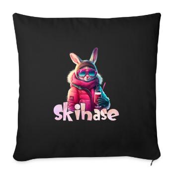 Ski Bunny Cool Skiing Women Après Party - Sofa pillowcase 17,3'' x 17,3'' (45 x 45 cm) - black - Front