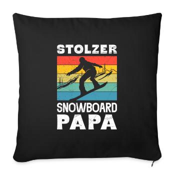 Snowboarder Stolzer Snowboard Papa Snowboarden - Sofakissenbezug 45 x 45 cm - Schwarz - Vorne