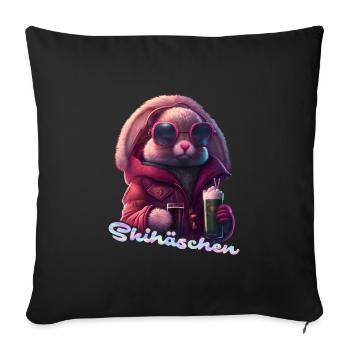 Ski Bunny Cool Après Ski Party Ski Bunnies Skiing - Sofa pillowcase 17,3'' x 17,3'' (45 x 45 cm) - black - Front