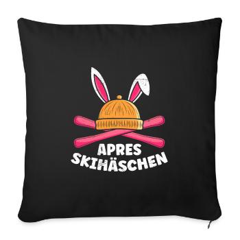 Apres Skihäschen Skihasen Skifahren Frauen - Sofakissenbezug 45 x 45 cm - Schwarz - Vorne
