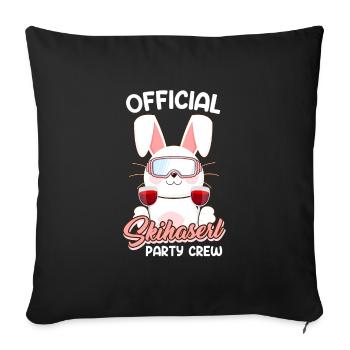 Official Skihaserl Party Crew Skier - Sofa pillowcase 17,3'' x 17,3'' (45 x 45 cm) - black - Front