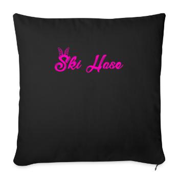 Skihase Cool Skifahren Frauen Apres Party - Sofakissenbezug 45 x 45 cm - Schwarz - Vorne