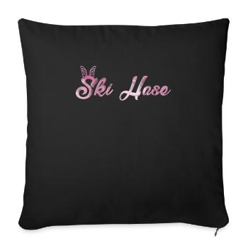 Ski Bunny Cool Skiing Women Après Party - Sofa pillowcase 17,3'' x 17,3'' (45 x 45 cm) - black - Front