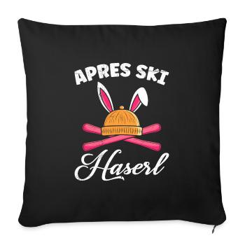 Apres Ski Haserl Skihasen Skifahren Frauen - Sofakissenbezug 45 x 45 cm - Schwarz - Vorne