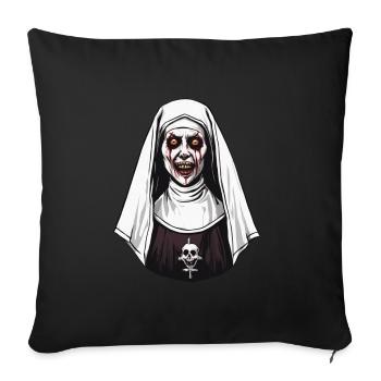 Horror Nun Halloween Creepy - Sofa pillowcase 17,3'' x 17,3'' (45 x 45 cm) - black - Front