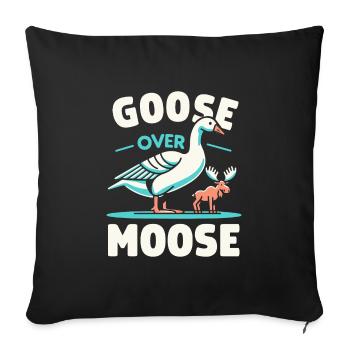 Goose over Moose – Oie triomphante - Housse de coussin décorative 45 x 45 cm - noir - Devant