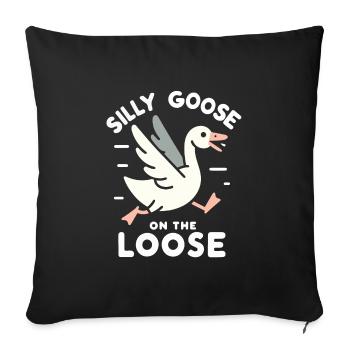 Silly Goose at the Loose Meme - Sofa pillowcase 17,3'' x 17,3'' (45 x 45 cm) - black - Front