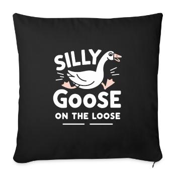 Silly Goose at the Loose Meme - Sofa pillowcase 17,3'' x 17,3'' (45 x 45 cm) - black - Front