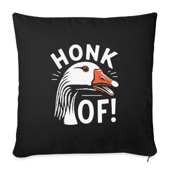 Honk Off – Geese Meme - Sofa pillowcase 17,3'' x 17,3'' (45 x 45 cm) - black - Front