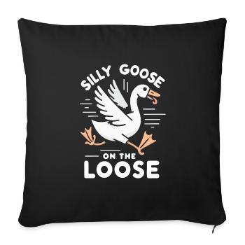 Silly Goose at the Loose Meme - Sofa pillowcase 17,3'' x 17,3'' (45 x 45 cm) - black - Front
