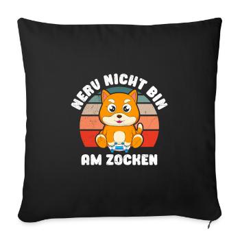 Gaming Katze Nerv nicht Bin am Zocken Kids - Sofakissenbezug 45 x 45 cm - Schwarz - Vorne