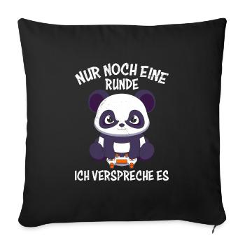 Gaming Panda Nur noch Eine Runde Ich Versprechs - Sofakissenbezug 45 x 45 cm - Schwarz - Vorne