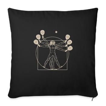 Vitruvian Man Padel Tennis Paddle - Housse de coussin décorative 45 x 45 cm - noir - Devant
