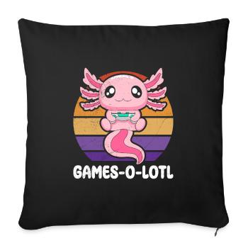 Gambling, Animals, Games-O-Lotl, Video Games, Kids - Sofa pillowcase 17,3'' x 17,3'' (45 x 45 cm) - black - Front
