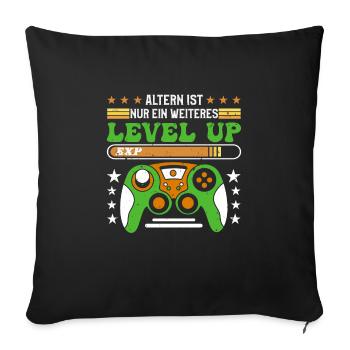 Retro Gamer B-day Altern ist ein weiterer Level Up - Sofakissenbezug 45 x 45 cm - Schwarz - Vorne