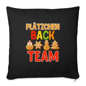 Plätzchen Back Team Backfans Bäckerin Kekse - Sofakissenbezug 45 x 45 cm - Schwarz - Vorne
