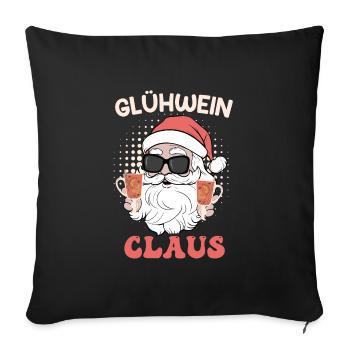 Glühwein Claus Weihnachtsmann Cool Weihnachten - Sofakissenbezug 45 x 45 cm - Schwarz - Vorne