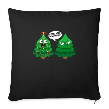 Tannenbaum Stolz und Selbstbewusst Weihnachten - Sofakissenbezug 45 x 45 cm - Schwarz - Vorne