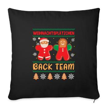 Weihnachten Back Team Cookies Backliebhaber - Sofakissenbezug 45 x 45 cm - Schwarz - Vorne