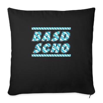 Basd Scho Freistaat Bayern Bayerisches Shirt - Sofakissenbezug 45 x 45 cm - Schwarz - Vorne