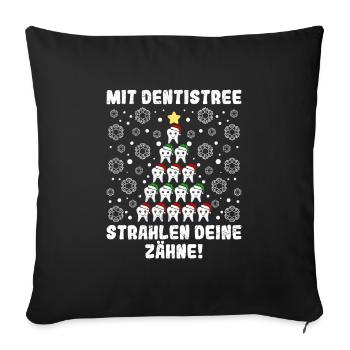 Weihnachtsbaum Mit Dentistree Strahlen deine Zähne - Sofakissenbezug 45 x 45 cm - Schwarz - Vorne