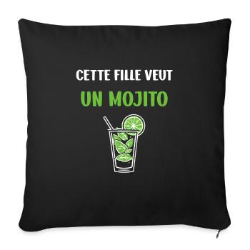 Cette fille veut un mojito - Housse de coussin décorative 45 x 45 cm - noir - Devant