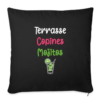 Mojito copine - Housse de coussin décorative 45 x 45 cm - noir - Devant