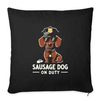 Chien policier teckel - Housse de coussin décorative 45 x 45 cm - noir - Devant