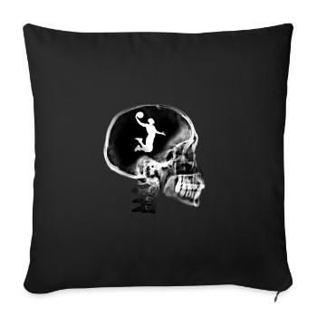 cadeau basketball amateur humour passion - Housse de coussin décorative 45 x 45 cm - noir - Devant
