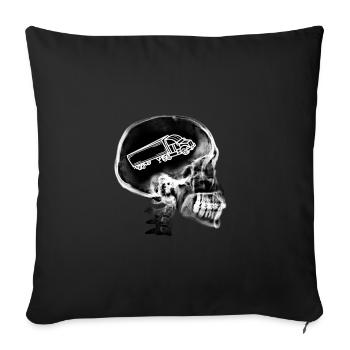 cadeau camion poids lourd camionneur routier - Housse de coussin décorative 45 x 45 cm - noir - Devant
