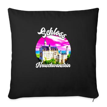 Bayern Schloss Neuschwanstein Deutschland - Sofakissenbezug 45 x 45 cm - Schwarz - Vorne