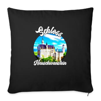 Bayern Schloss Neuschwanstein Deutschland - Sofakissenbezug 45 x 45 cm - Schwarz - Vorne