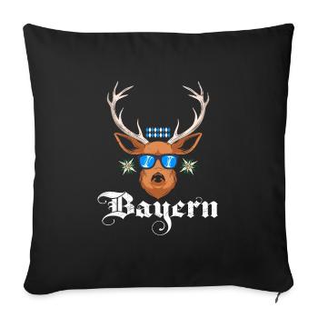 Bayern Blau Weiß Freistaat Bayern Bayerisch - Sofakissenbezug 45 x 45 cm - Schwarz - Vorne
