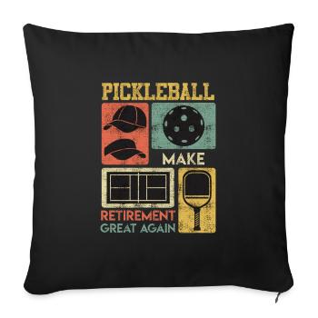 Pickleball Make Retirement Great Again Rentner - Sofakissenbezug 45 x 45 cm - Schwarz - Vorne
