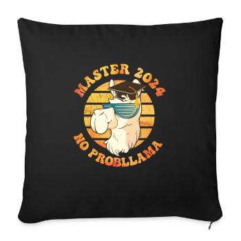 Master 2024 No Prob Llama Masterabschluss - Sofakissenbezug 45 x 45 cm - Schwarz - Vorne
