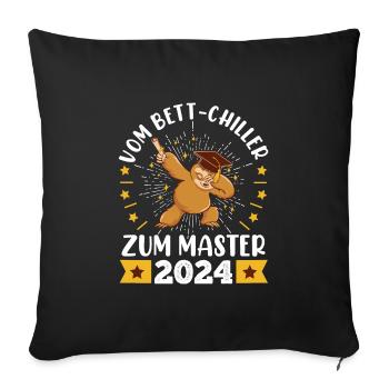 Masterarbeit Bestanden Vom Bett-Chiller zum Master - Sofakissenbezug 45 x 45 cm - Schwarz - Vorne