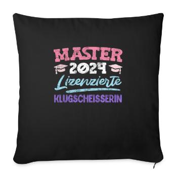Master 2024 Lizenzierte Klugscheisserin Master's - Sofakissenbezug 45 x 45 cm - Schwarz - Vorne